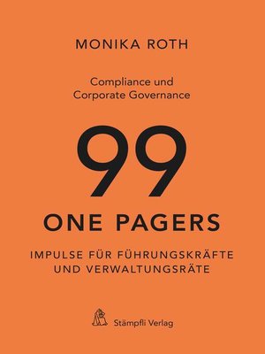 cover image of Compliance und Corporate Governance--99 One Pagers